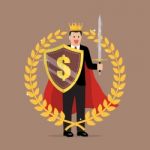 Man With Shield Sword And Golden Wreath Stock Photo