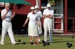 Lawn Bowls Match At Colemans Hatch East Sussex Stock Photo