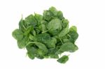 Pile Of Fresh Spinach, Isolated On A White Background Stock Photo