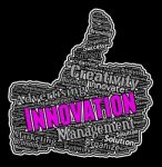 Innovation Thumbs Up Shows Reorganization And Ideas Stock Photo