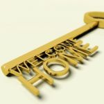 Key With Welcome Home Text Stock Photo