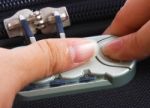 Combination Lock On Suitcase Stock Photo