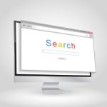 Browser Window On White Background. Browser Search Stock Photo