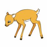 Deer Rat Cartoon - Line Drawn  Stock Photo