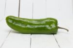 Fresh Green Cayenne Pepper Stock Photo