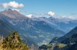 View From The Gotthard Pass In Switzerland Stock Photo