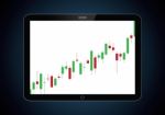 Stock Market Candle Stick Tablet Stock Photo