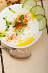 Arab Middle East Goat Yogurt And Cucumber Salad Stock Photo