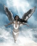 3d Illustration Of An Angel In Heaven Land,mixed Media For Book Cover Stock Photo