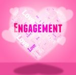 Engagement Heart Shows Couple Engaged And Betrothed Stock Photo