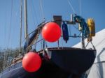 Faversham, Kent/uk - March 29 : Red Bouys On A Yacht In The Boat Stock Photo