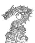 Chinese Style Dragon Statue Line Stock Photo