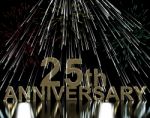 25th Anniversary With Firework Stock Photo