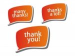 Thank You Text In Speech Bubble Stock Photo