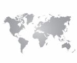 Gray World Map On White Background Stock Photo