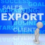 Export Word Shows Sell Overseas 3d Rendering Stock Photo