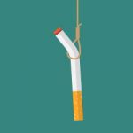 Cigarette Hanging With Rope Concept Stock Photo