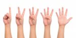 Counting Hand Sign Stock Photo
