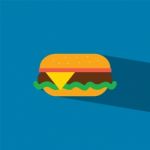 Burger Flat Icon   Illustration  Stock Photo