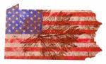 Flag Patterned Pennsylvaia Map Stock Photo