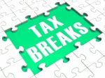 Jigsaw Puzzle Shows Tax Breaks Stock Photo