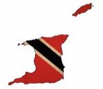 Trinidad Map On  Flag Drawing ,grunge And Retro Flag Series Stock Photo
