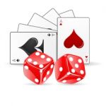 Playing Card With Dice Stock Photo