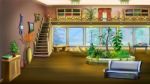 Cartoon Interior Design Of Vintage Living Room Background Stock Photo