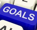 Goals Key Shows Objectives Aims Or Aspirations Stock Photo
