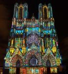 Light Show At Reims Cathedral In Reims France On September 12, 2 Stock Photo