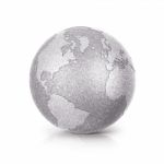 Silver Glitter Globe 3d Illustration North And South America Map Stock Photo