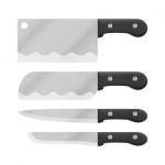 The Knife Set For Cooking In Kitchen Is Cute Cartoon Stock Photo