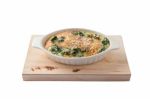 Baked Spinach With Chesse Stock Photo