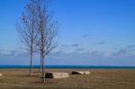 Boulders On Chicago's Lakefront Stock Photo