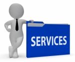 Services File Means Customer Service 3d Rendering Stock Photo