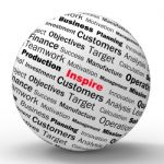 Inspire Sphere Definition Means Motivation And Positivity Stock Photo