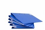 File Folder With Documents And Documents. Retention Of Contracts. Isolated White - Copy Space Stock Photo