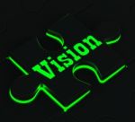 Vision Puzzle Shows Future Missions Stock Photo