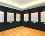 Empty Room Black Gallery Stock Photo