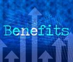 Benefits Word Indicates Reward Words And Wordcloud Stock Photo