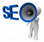 Seo Hailer Shows Search Engine Optimization Optimized On Web Stock Photo