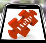 Help On Smartphone Shows Counseling Stock Photo