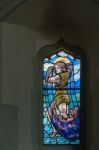 Alfriston, Sussex/uk - July 23 : Stained Glass Window Inside St Stock Photo