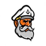 Seadog Sea Captain Head Mascot Stock Photo