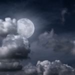 Full Moon With Cloud Stock Photo