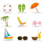 Vacation Icons Stock Photo