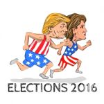 Hillary And Trump Run For President Election 2016 Stock Photo