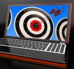 Target On Laptop Showing Perfection Stock Photo