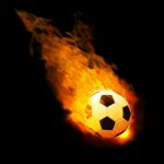 Moving Flame Soccer Ball Stock Photo