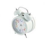 Side Up White Alarm Clock Color Number Isolated From Background Stock Photo